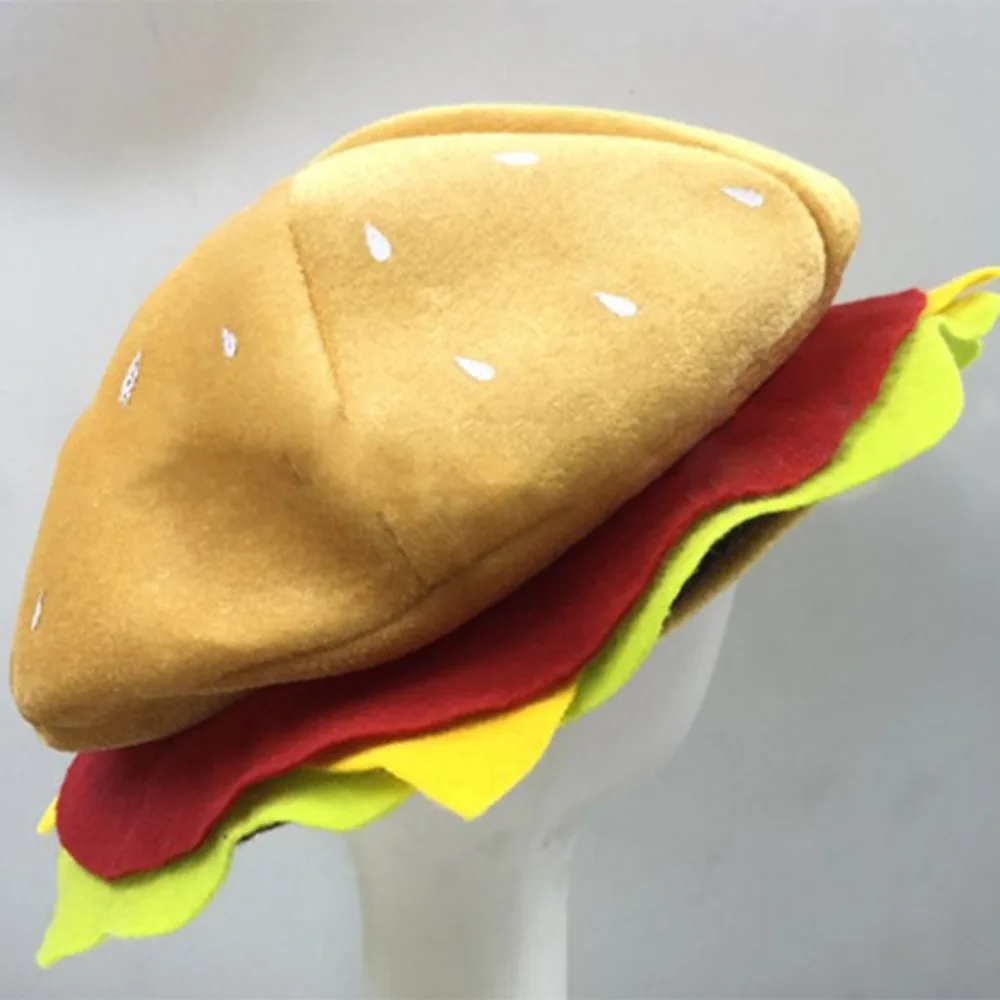 Cute Funny Fast Food Fancy Hat Costume Clothing Accessories Hamburger Hat Dress Up Cospaly Food Beret Halloween