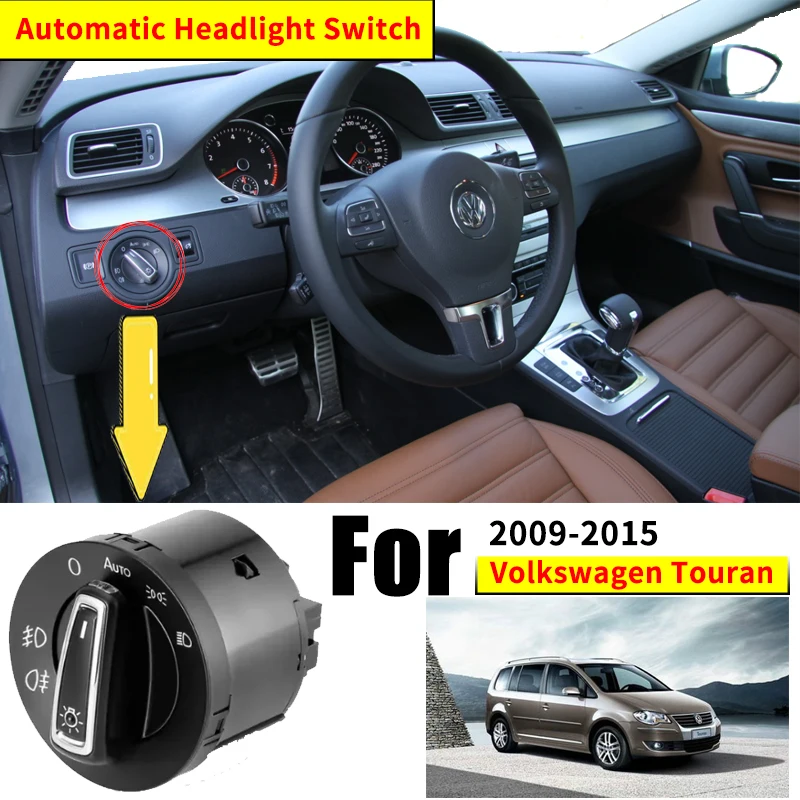 For Volkswagen VW Touran MK1 1T 2009~2015 2010 2011 Headlight Automatic Switch Auto Light Upgrade Modificati Car Accessories