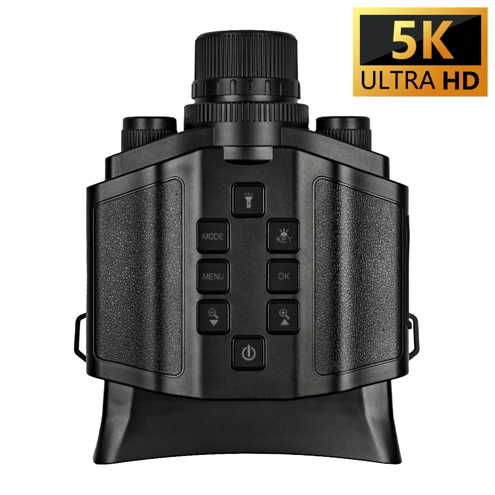 60MP 5K Infrared Night Vision Binocular Flashlight Camera with 10X HD Day and Night for Outdoor Animals Watching