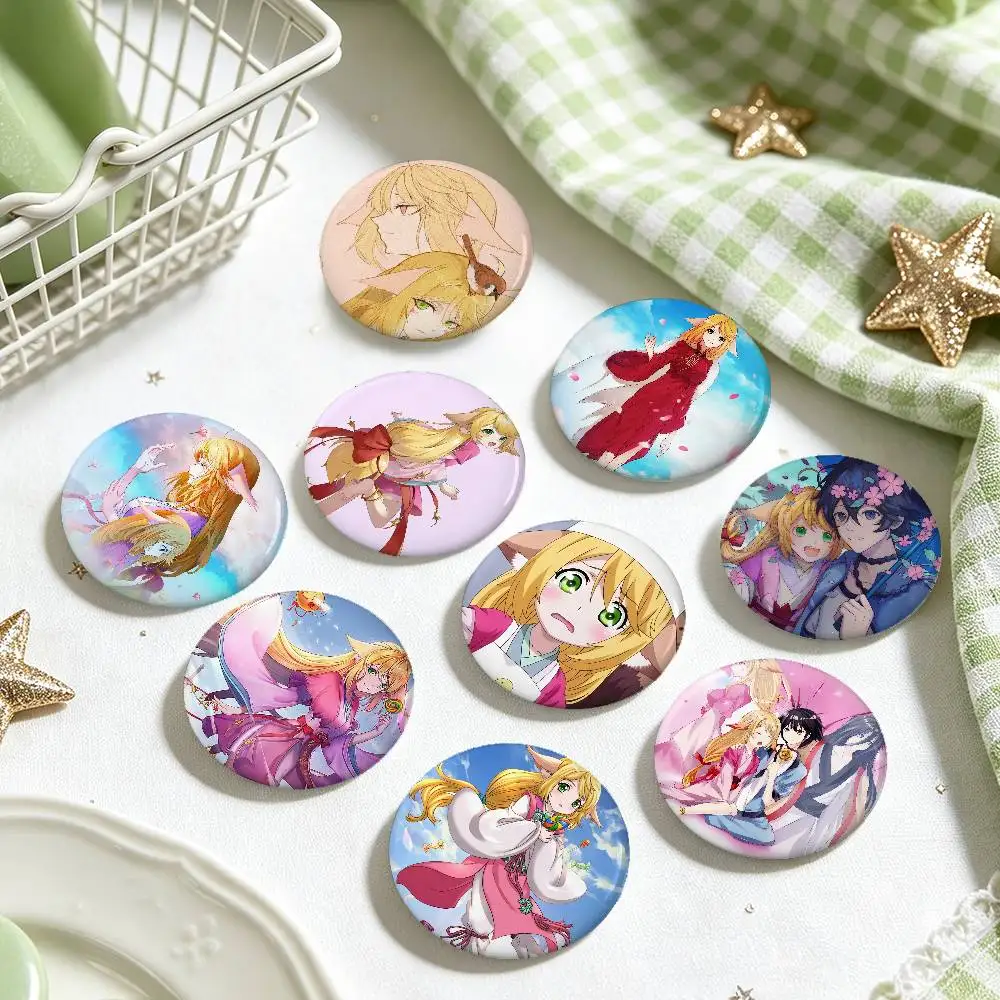 Fox Spirit Matchmaker Animation Anime Round Laser Badge Cartoon Brooch Clothes Backpack Accessories Lapel