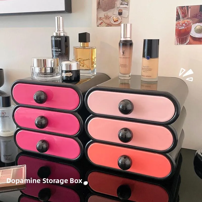 

Desktop Organizer Box Cosmetic Drawer Style Large Capacity Dustproof Multifunctional Arrangement Box High-End Feeling New 2025
