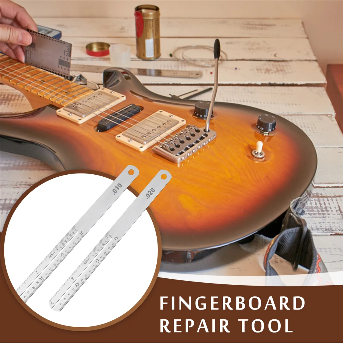 

AA85 Guitar Fret Puller Fretboard Fingerboard Repair Tool Protector Steel Plate Capacitor Measure Luthier