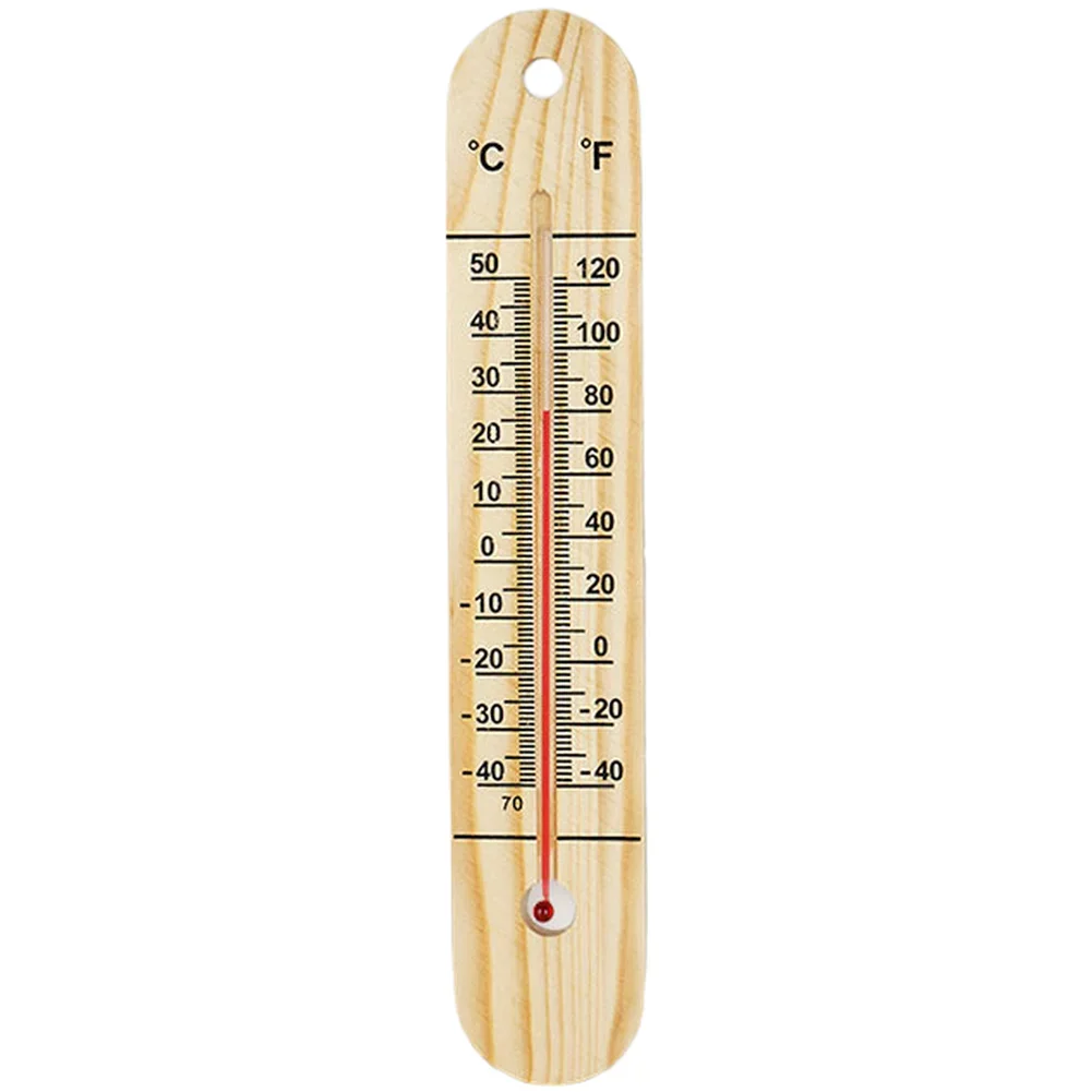 

Indoor Outdoor Wooden Thermometer Hygrometer Wall Mount Dual Temperature Scale Celsius Fahrenheit for Accurate Monitoring