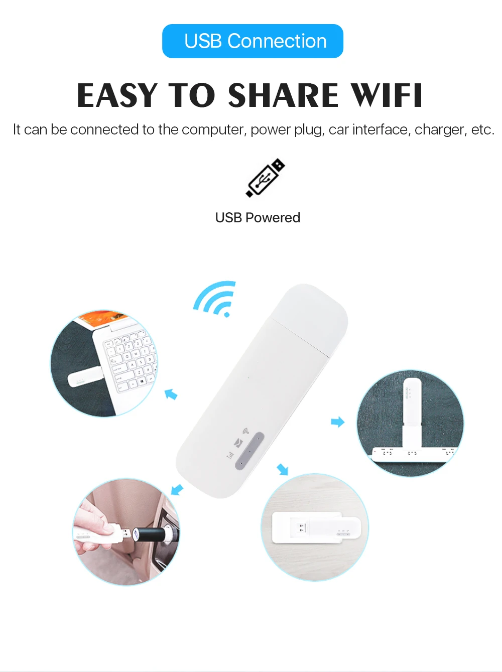 4G Wireless Router E8372-153 E8372h-517 Lte Usb Dongle usb modem Support Wifi Sharing Usb Router