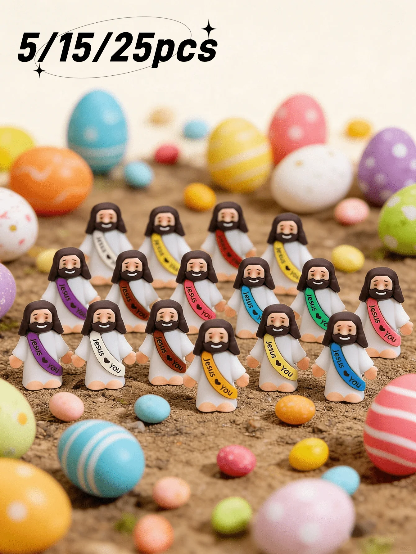 Mini Rubber Jesus Dolls - 5/15/25 Pack Original Design That Say 