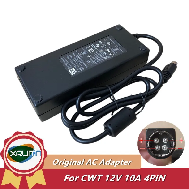 Genuine CWT 2ABU120F 12V 10A 120W AC Adapter for QNAP Turbo Synology DiskStation NAS TS-419P+ TS-419P II TS-653B Power Supply