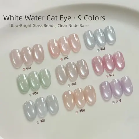 MIANEL 10ML 1-10PCS 2026 New Style Whitening Ice Clear Glass Bead Silk High Density Fine Texture Magnet Cat Eye Gel Nail Polish