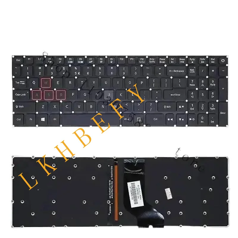 لوحة مفاتيح جديدة مع إضاءة خلفية لـ VX15 AN515-51 AN515-52 AN515-53 N16C7 N17C1 N17C7 VX5-591G يورو