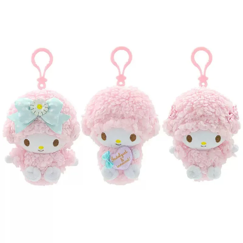 Sanrio My Sweet Piano Ribbon Ciondolo bambola di peluche con cuore soffice My Melody Borsa a tracolla con pecora rosa Portamonete Regalo appeso