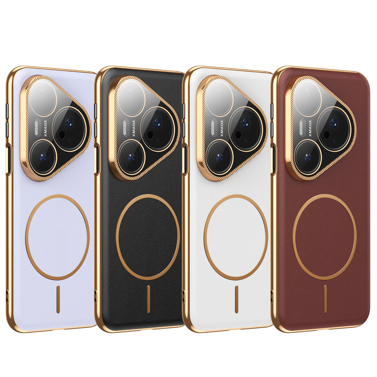 

Slim Plating Leather Wireless Charging Magnetic Case For Huawei Pura 80 Pro 70 Pro 80 Ultra, Built-in Camera Protection Cover