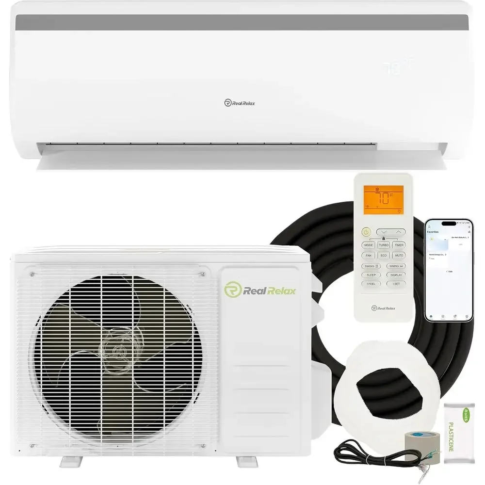 

24000 BTU Mini Split AC & Heating System, 21 SEER2, 208-230V Inverter Cooling, 2 Ton Heat Pump, 1500 Sq.Ft, WiFi/Alexa Compatibl