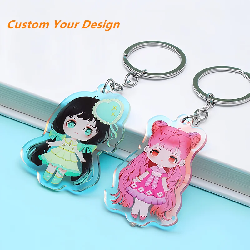 

Custom Fashion Acrylic Keychain Kawaii Cartoon Anime Figures Key Chain Yourself Pendant Keyring Jewelry For Men Women Fans Gifts