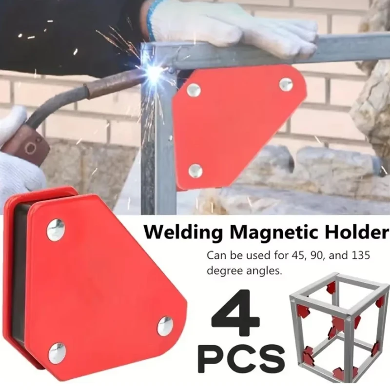 4pcs Welding Magnet Magnetic Holder 45/90/135 Degrees 9LB Arrow Clamp Magnetic Clamp For Welding Positioner Locator Tools