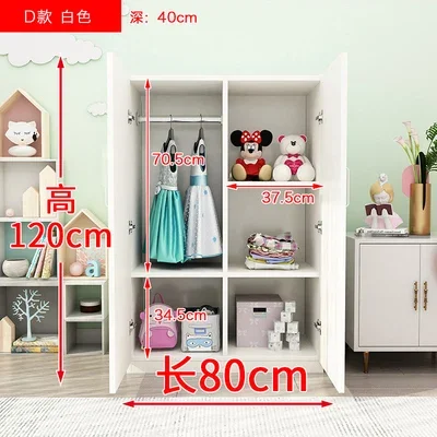 Customized solid wood children's wardrobes, small rooms, pine flat door low cabinets, storage cabinets, baby storage cabinets