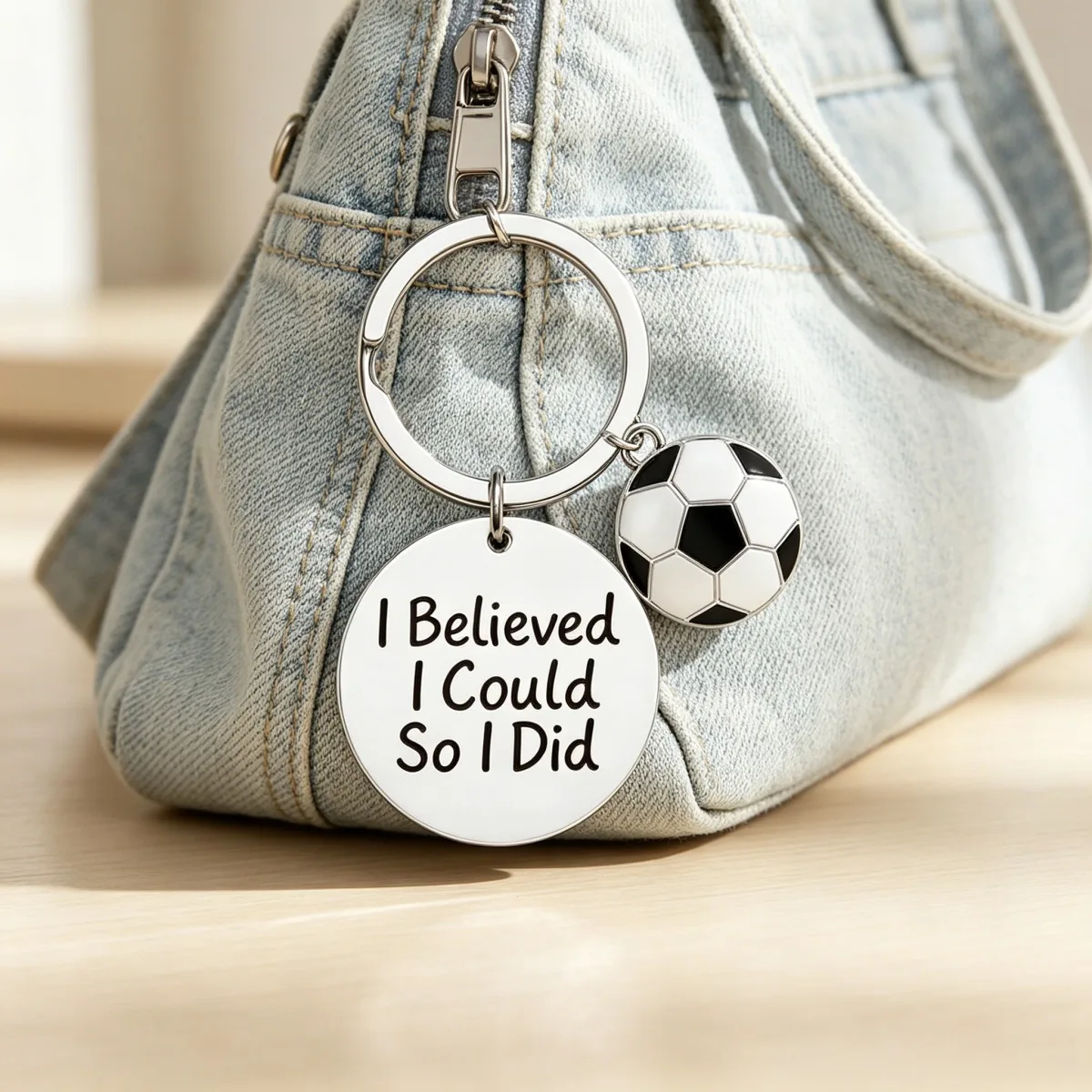 Soccer Keychain, Soccer Gifts, Soccer I Believed I Could So I Did Keychain, Soccer Zipper Pull, Proud Soccer Player or Team Gift