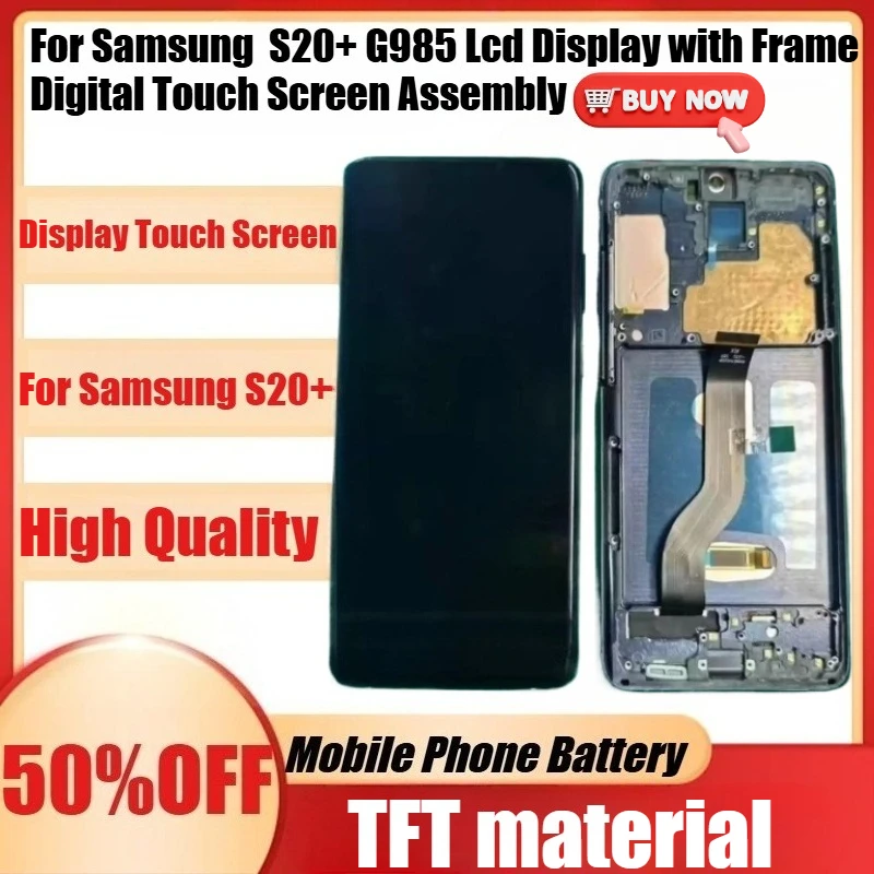 

Новый сенсорный TFT-дисплей для Samsung S20+ G985, ЖК-дисплей с рамкой, цифровой сенсорный экран в сборе для S20 Plus