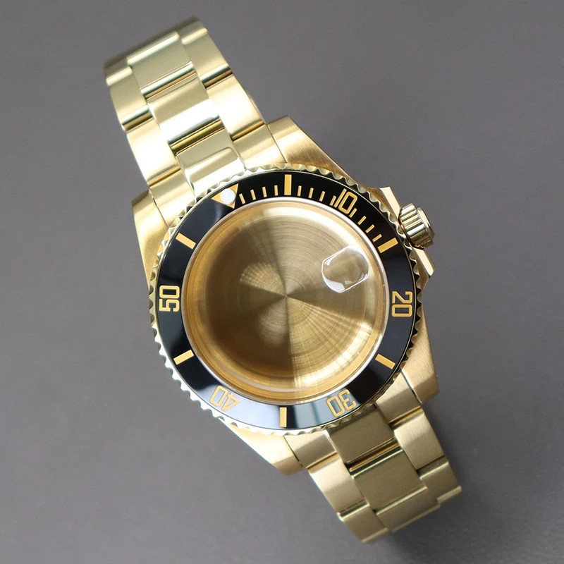 Cassa dell'orologio da uomo in acciaio inossidabile da 20mm in oro 40mm per Seiko Nh35 Nh34/36/38 Eta 2824 Miyota 8215 movimento Submariner da 28.5mm