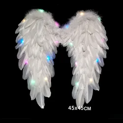 Alas de Ángel negro para disfraz de Halloween, accesorios de plumas para fiesta de máscaras