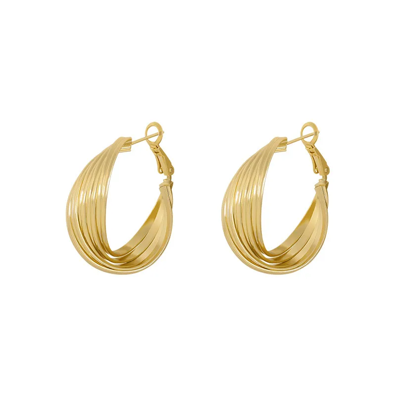 Interweave Twist Earrings Geometric Round Hoop Earrings Metal Circle Earring For Women Girls Accessories Party Retro Jewelry