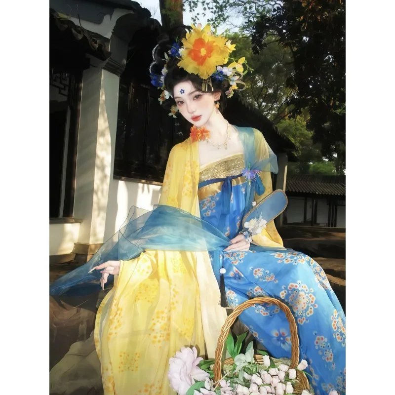 Tang Hanfu large-sleeved shirt 2026 new fairy air elegant chest-length skirt broken skirt spring and summer suit