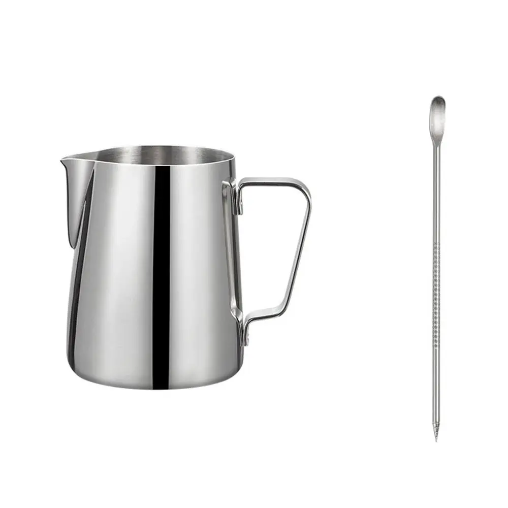 

Clear Scale Milk Frothing Pitcher Latte Art Pen 304 Stainless Steel Milk Frother Cup Easy-to-Clean No-drip