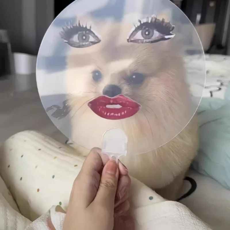 

Прозрачный веер для выражений, забавная вечеринка, реквизит для абстрактной фотографии, веер, пламя, красные губы, очаровательные глаза, прозрачный веер Gaga