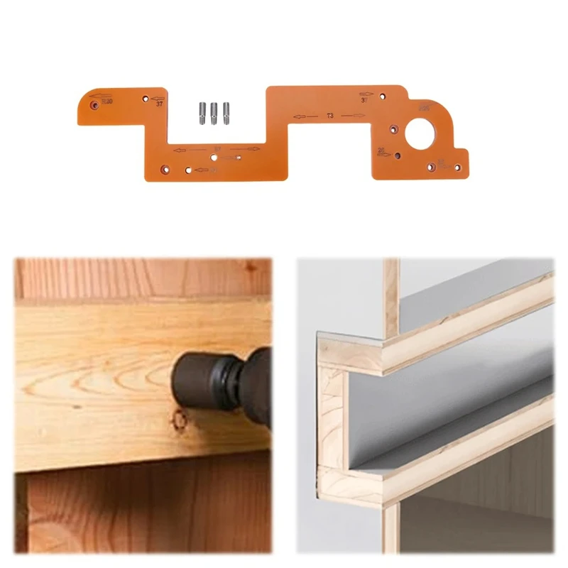 Arc Grooving Auxiliary Tool Handle-Free Slotting Mold Woodworking Round Corner Radius Template For Wardrobe Handle