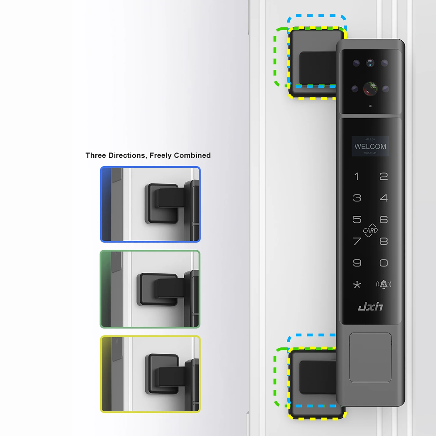 Palm Vein Tuya Smart Gate Door Lock IP68 Waterproof 3D Face Recognition with Memory Card Storage for Steel/Glass/Wood Doors