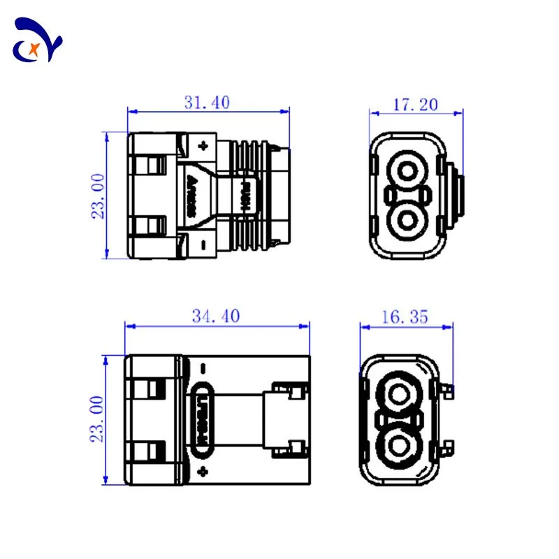 2PCS AMASS New DC Plug Iteration LFB40 Flat Tyco Anderson MOLEX Waterproof connector