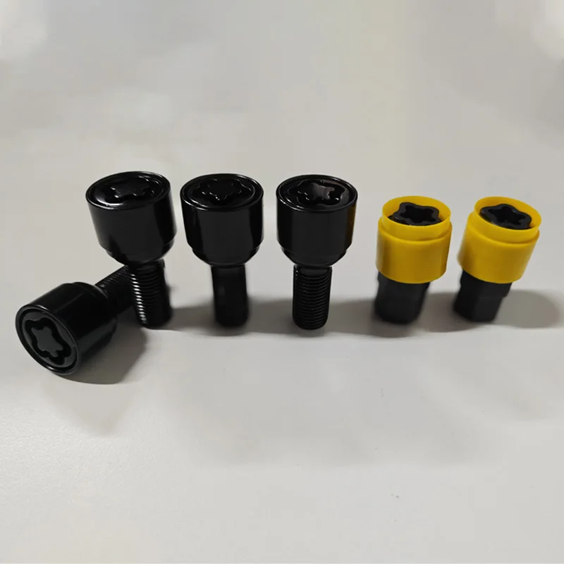 For VW Audi A4 A6 A8 RS TT M14X1.5 Black Anti-theft Security Steel Wheel Lock Locking Bolts 28mm Shank