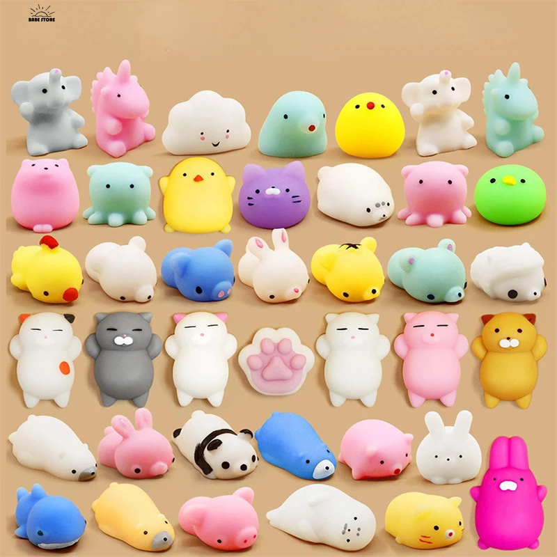 5PCS Kawaii Squishies Anima Squishy Toys For Kids Antistress Ball Squeeze Party Favors Stress Relief Squeeze Toys For Birthday