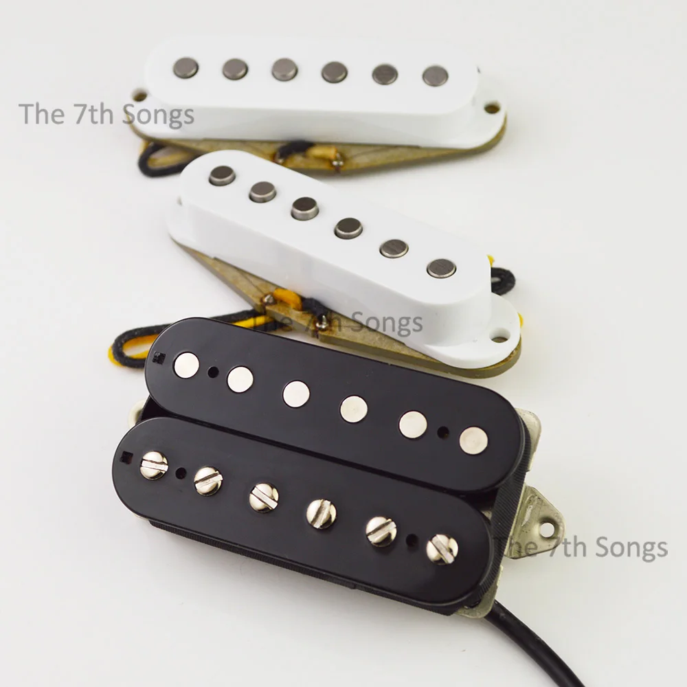 HSS S*hr style V63+ Neck / Middle 6.5K SSV Bridge 8.9K Handwound Alnico 5 Electric guitar Humbucker Bridge black Open Pickup