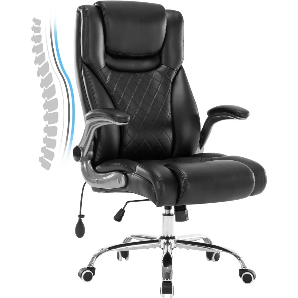 Silla de oficina ejecutiva giratoria de escritorio, silla de computadora de espalda alta, soporte Lumbar ajustable