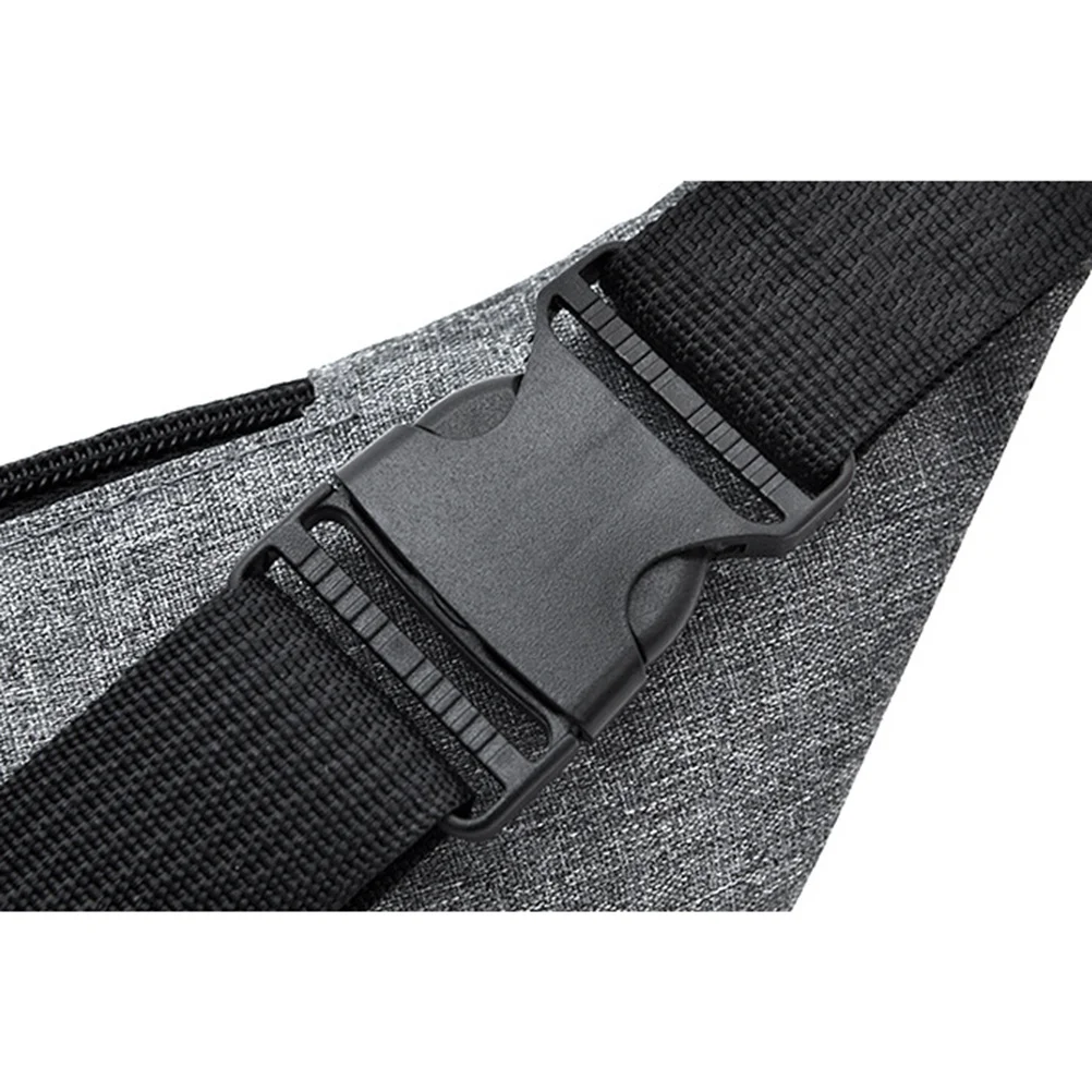 Adjustable Grey Sports Waist Bag Durable Oxford Cloth Running Belt Large Capacity Men Fanny Pack Outdoor Sports Accessories