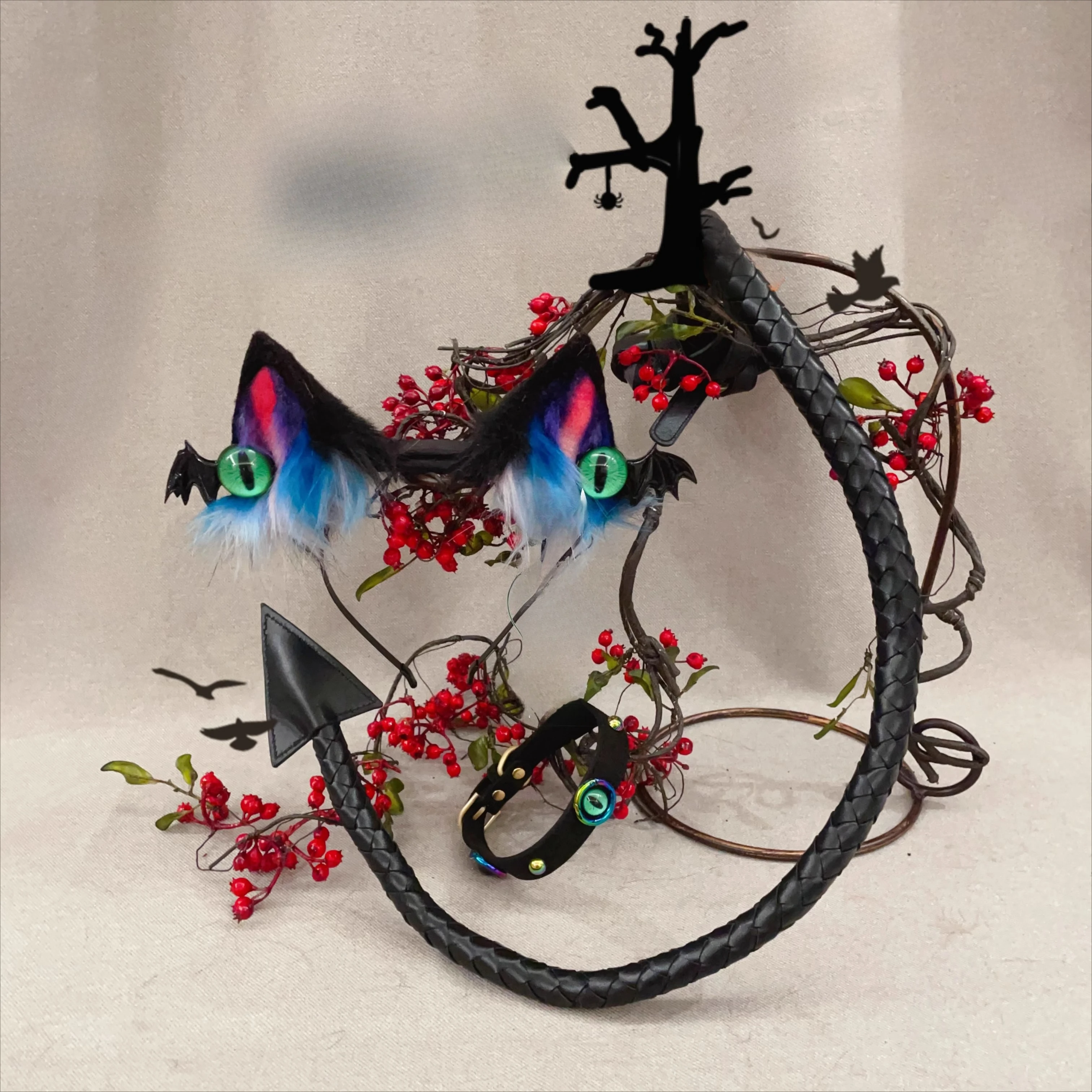 New handmade ear tail beast claw cosplay, little devil Halloween props headband, tail, anime costume accessories