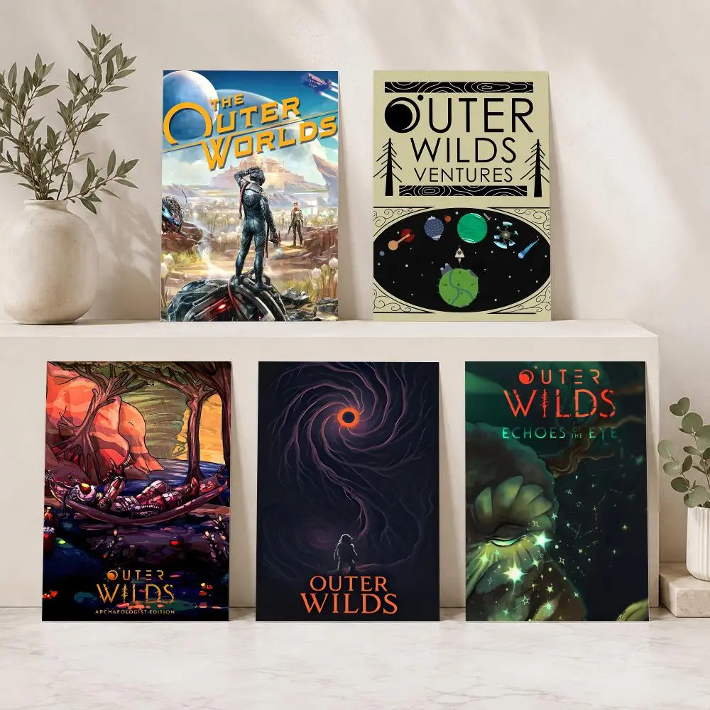 O-Outer Wilds Game Painting Calligraphy Modern Canvas Wall Art for Bedroom & Living Room | Home Decor Gift
