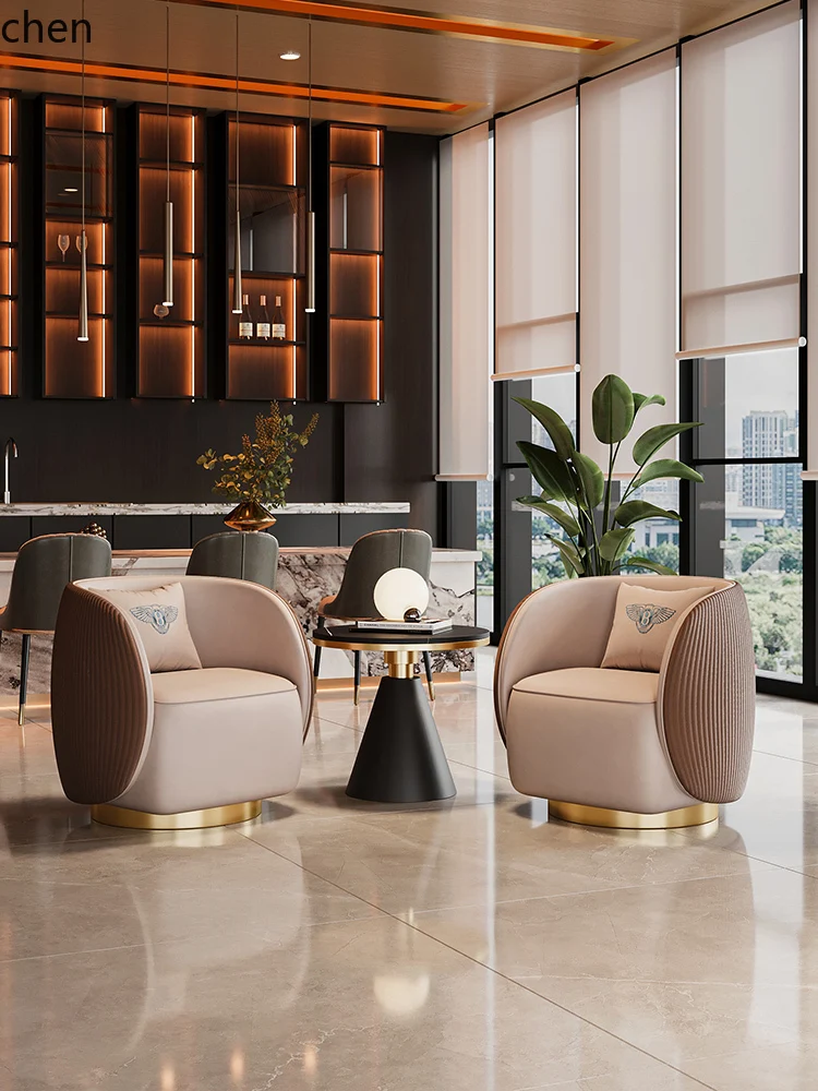 

HXL light luxury hotel reception sofa negotiation table and chair combination office meeting table