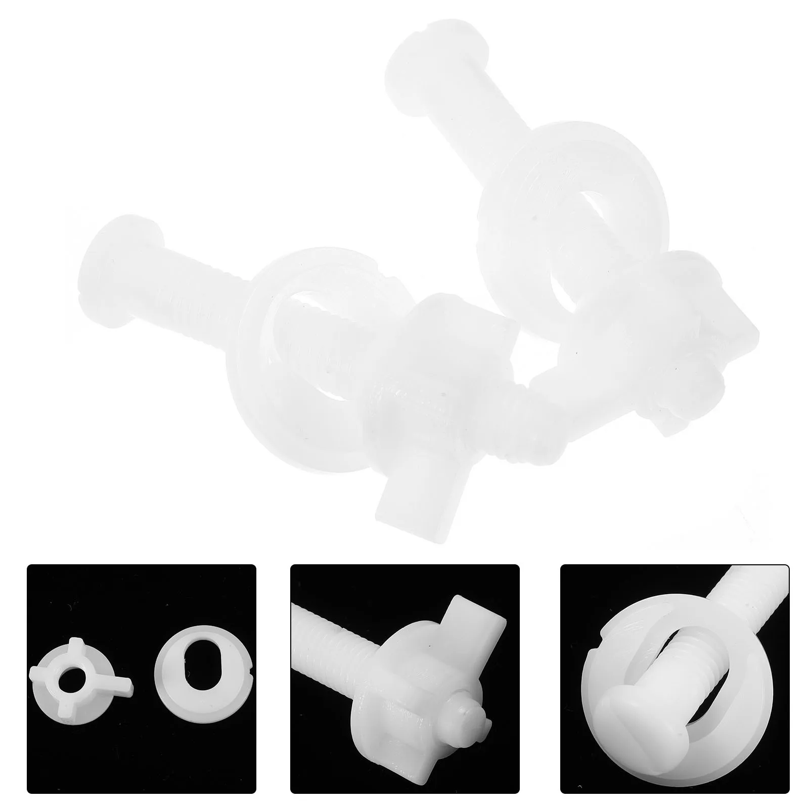 

2Pcs Toilet Seat Fixing Bolts Replacement Kit High Strength Screws with Washers for Stable Leak-Free Installation