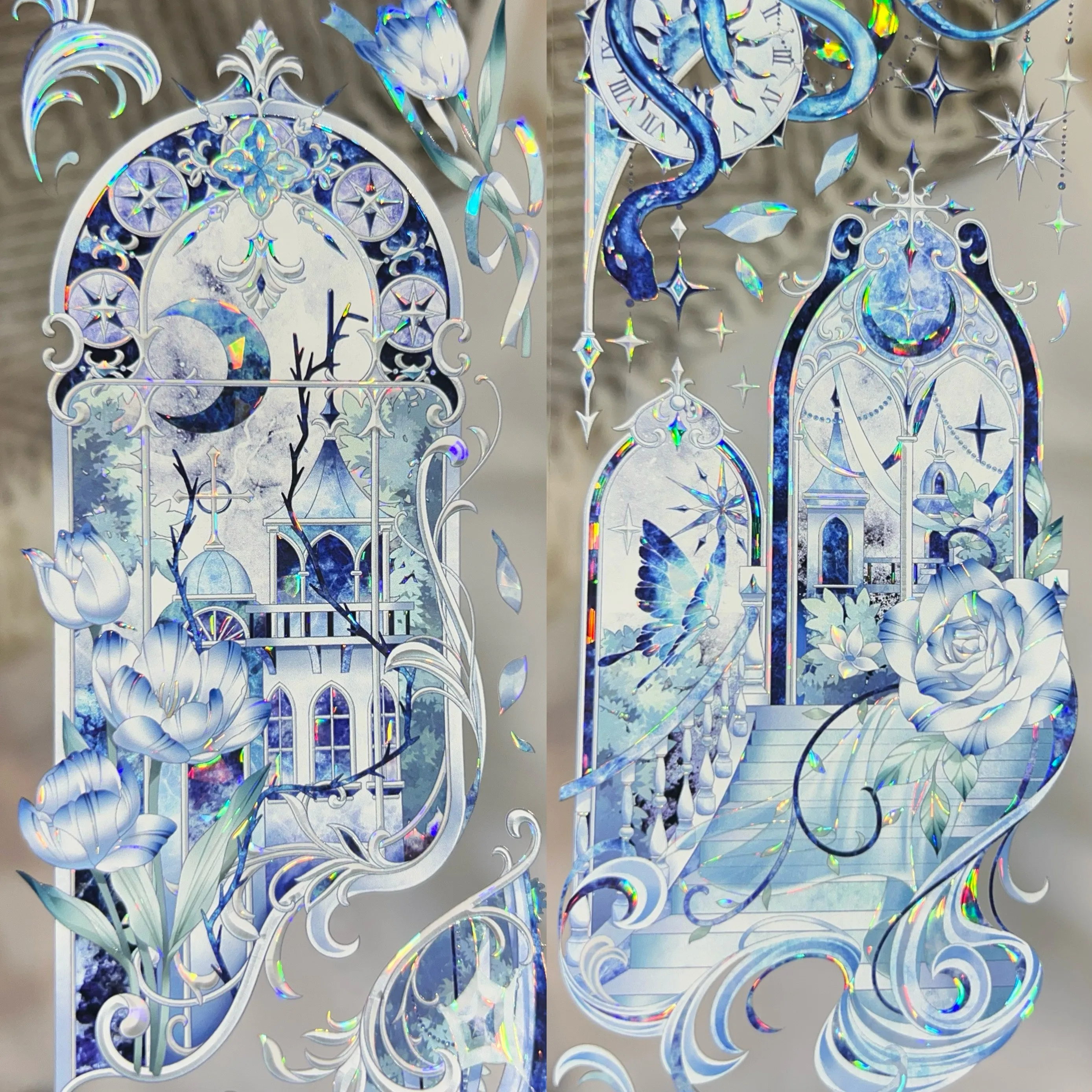 

Блестящая ПЭТ-лента Blue Palace Ice Masking Shell Washi