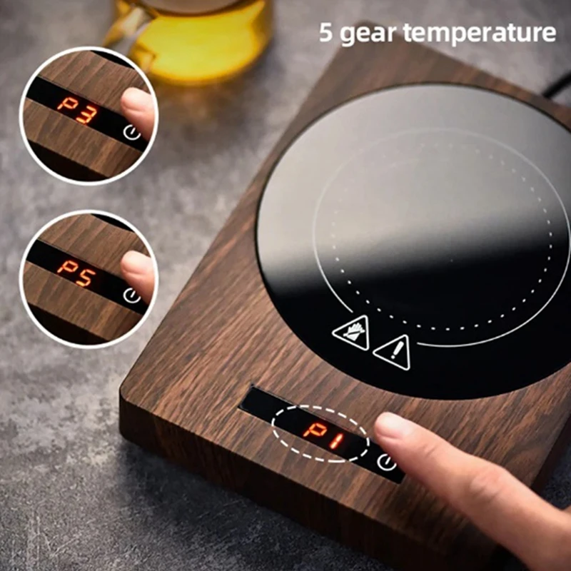 Coffee Milk Tea Heating Pad Warmer Hot Tea Makers Automatic Warmer Coaster 5 Gear Temperature Cup Heaters US Plug