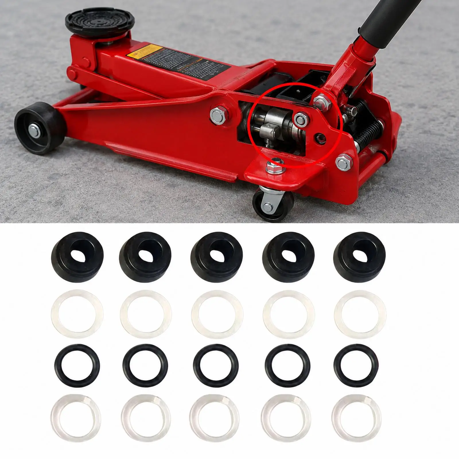2 Ton Hydraulic Jack Maintenance Kit Rubber Oil Seal Rings Spare Part Assortment for Horizontal Lifts