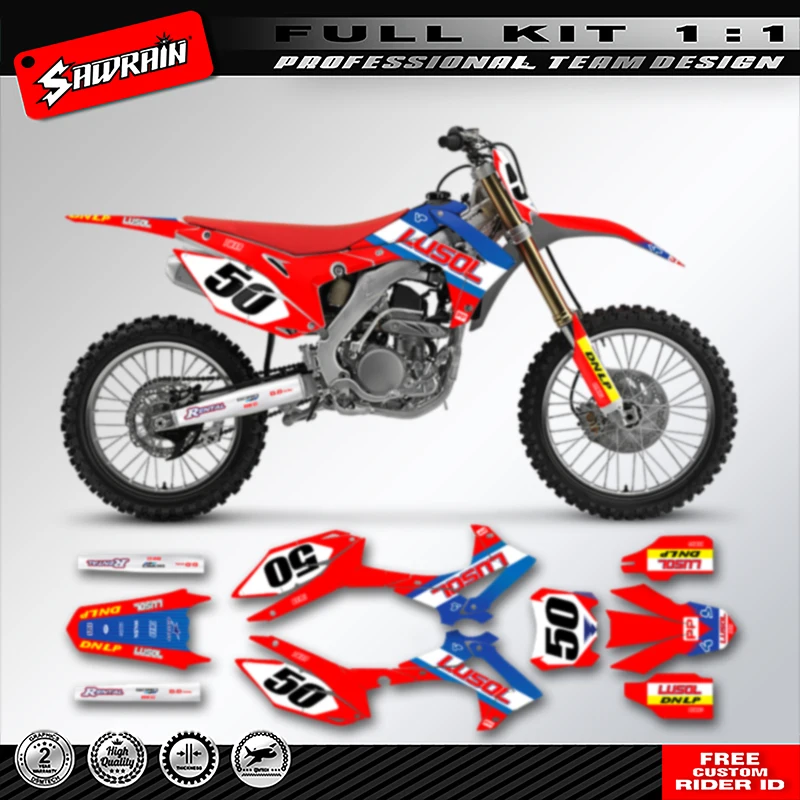 Sawrain สําหรับ Honda CRF250R CRF 250R 2014-2017 CRF450R CRF 450R 2013-2016 รถจักรยานยนต์ที่กําหนดเองกราฟิก Decal สติกเกอร์ชุด