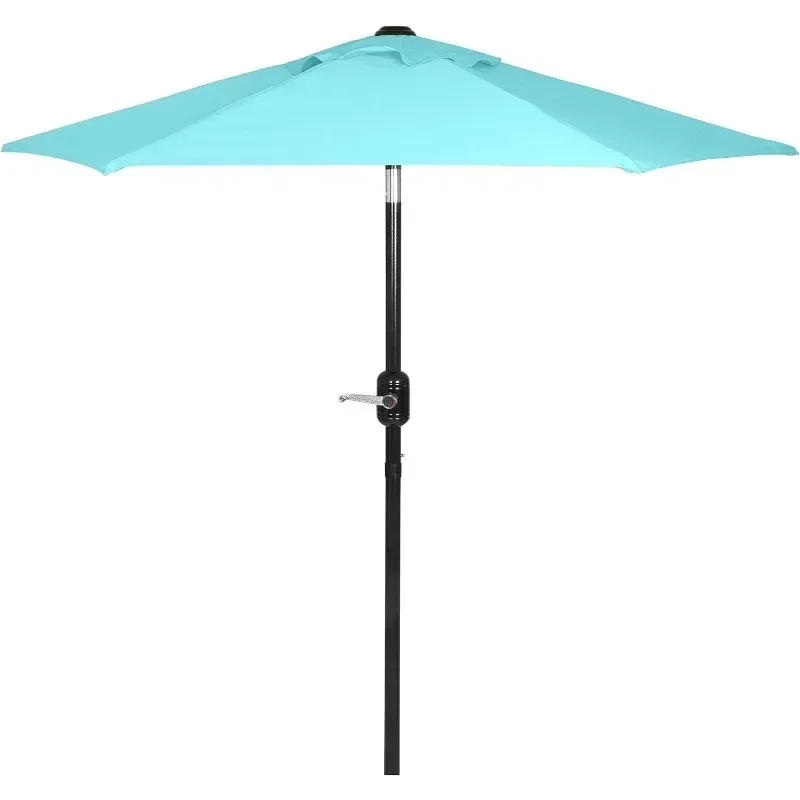 6 Ft Outdoor Patio Umbrella, Easy Open/Close Crank and Push Button Tilt Adjustment, Market Umbrellas