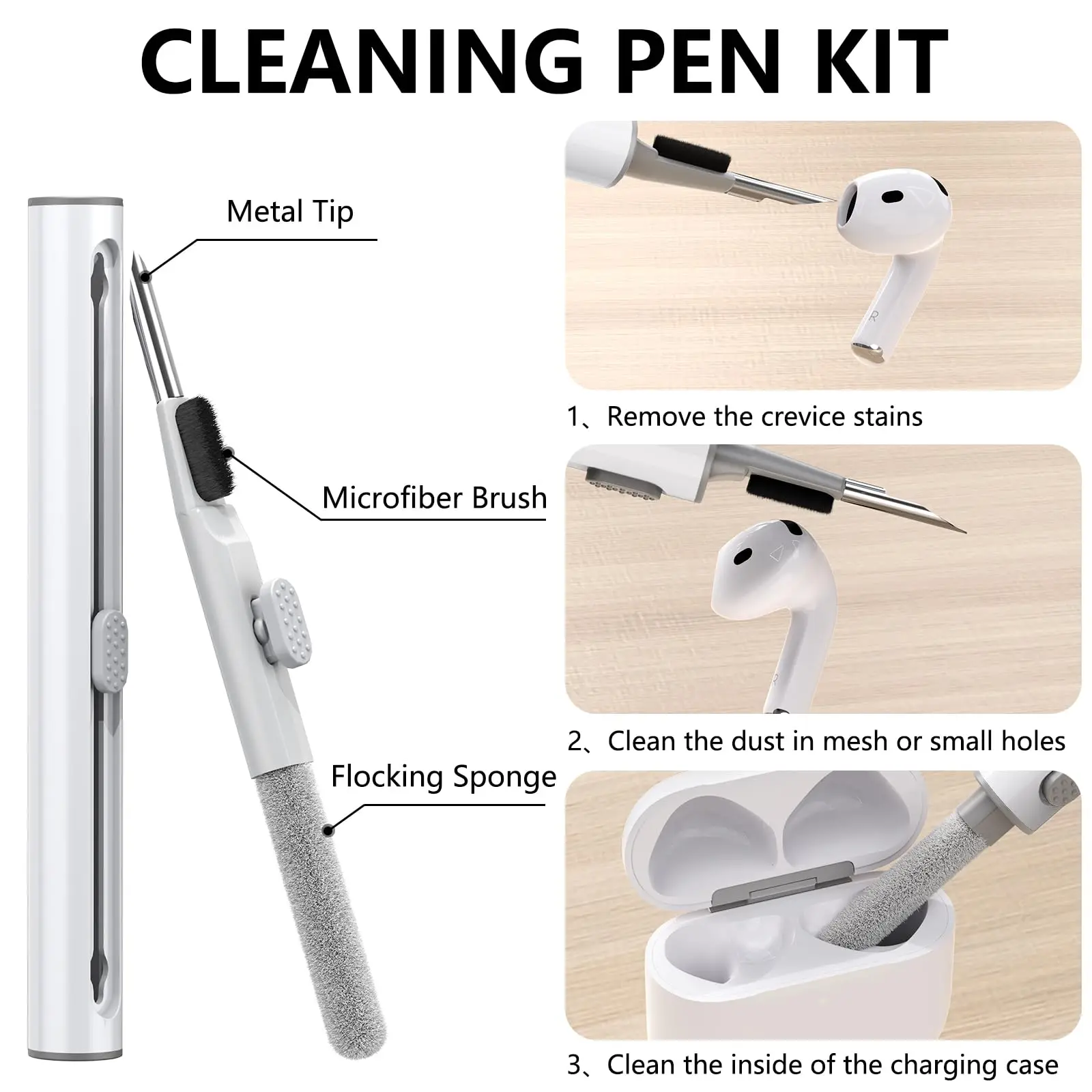 2024 Nieuw voor AirPods 4 Case Cover 2024 met Cleaner Kit Zachte siliconen beschermhoezen Accessoires met sleutelhanger voor AirPods 4