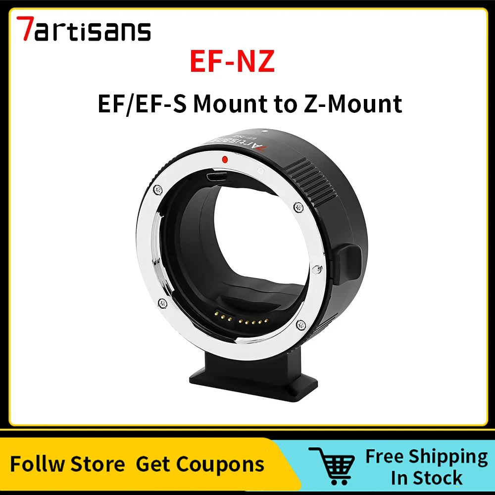 7artisans EF-NZ EF/EF-S Lens to Nikon Z Auto-Focus Lens Adapter Mirrorless Camera Lens Converter Ring for Nikon Z Mount Camera