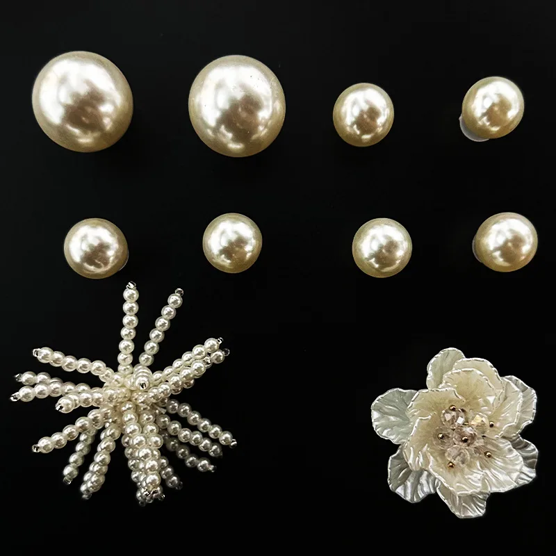 Pearl Flower Shoe Charms White Bead Star Clog Shoes Decorations DIY Accessories for Garden Sandals Women Girls Gifts