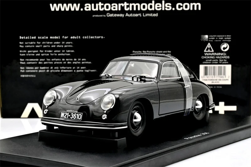 Autoart 1:18 356A Coupe Black Alloy Fully Open Simulation Limited Edition Alloy Metal Static Car Model Toy Gift