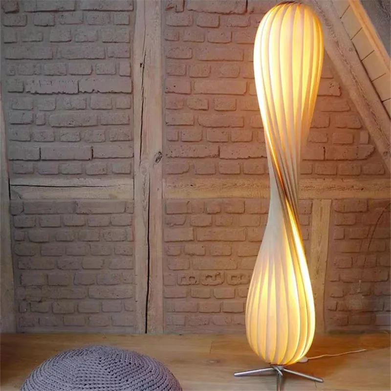 Japanese Wabi Sabi Floor Lamps Wood Standing Light Home Decoration LED Chandelier for Living Room Sofa Corner Bedside Study Cafe