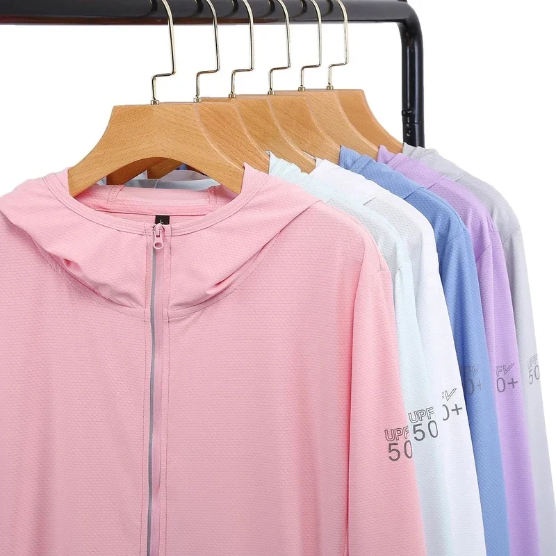 2026 UPF50 Sun Protection Jacket For Men And Women Sports Clothing Ice Silk Skin Coat Walking Travel KZS9F