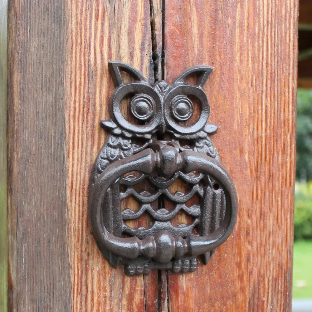 product Retro Owl Cast Iron European Animal Villa Home  door knocker   hardware  Wall Decoration